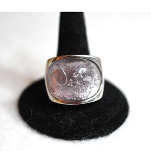 Vintage Heavy Duty Stainless Steel Acylic Stone Size 10.5 Unisex Ring
